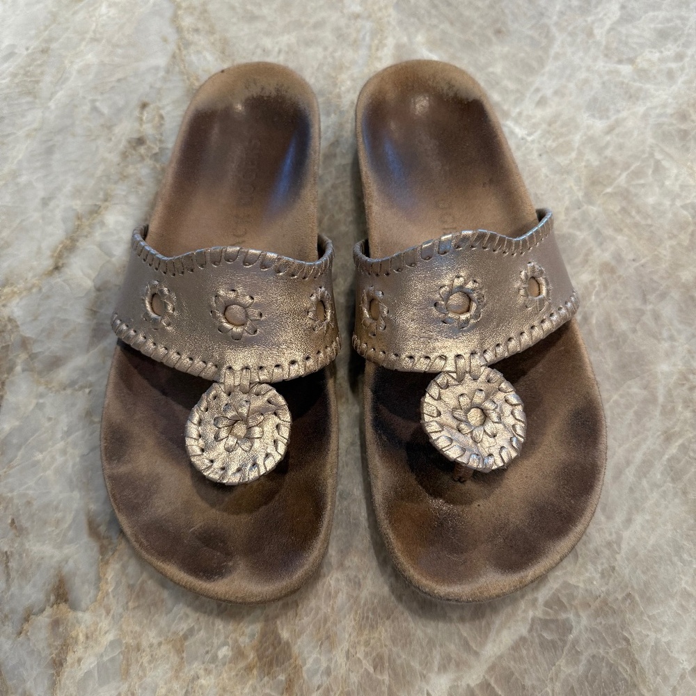 Gold Jack Rogers Comfort Sandal